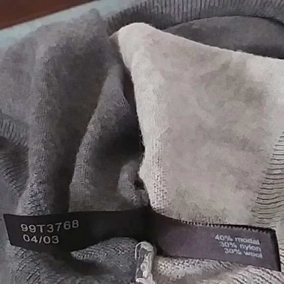 The Limited Sweater Wool Women's V Neck Pullover Color Block Light / Dark Gray M - Picture 12 of 13